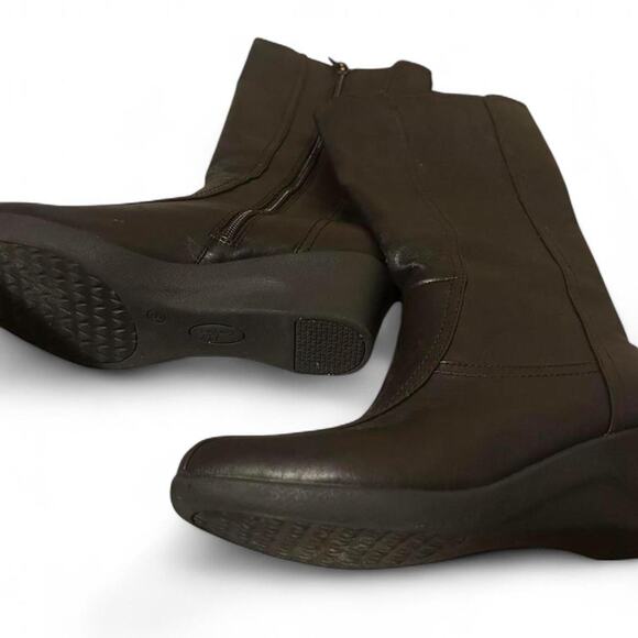 Vintage black leather boots with - Picture 3 of 6